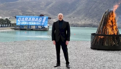 İlham Aliyev, Karabağ'da Nevruz ateşini yaktı