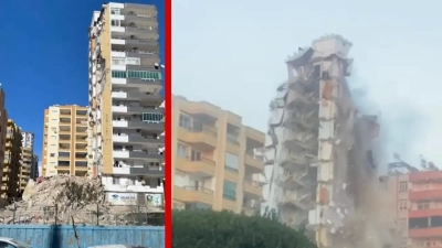 Kubilay Apartmanı Kontrollü Bir Şekilde Yıkıldı