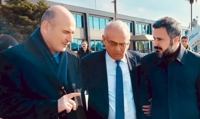 Süleyman Soylu’yu Adana’dan MHP İl Başkanı Yusuf Kanlı yolcu etti