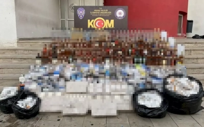 Adana’da 9 bin 45 litre sahte ve kaçak içki ele geçirildi